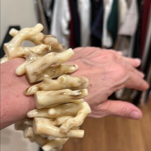 Elegant Cream and Brown Bracelet